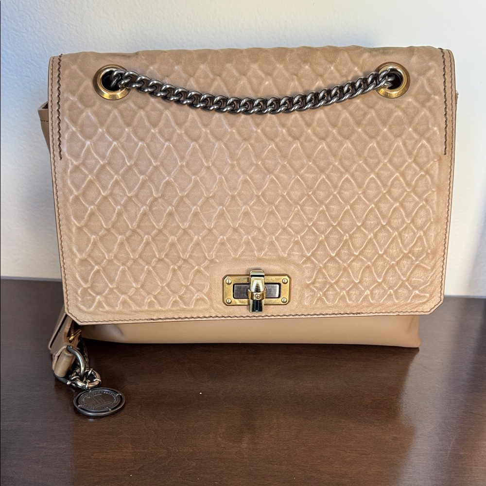 Lanvin Beige Quilted Leather Shoulder Bag